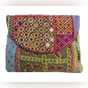Colorful Embroidered Clutch